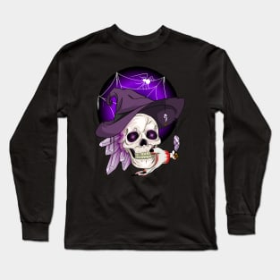 Witchy Crystal Skull Long Sleeve T-Shirt